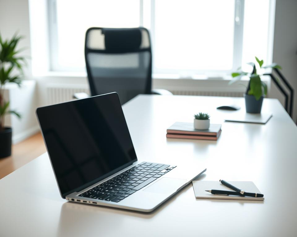 Minimalist office setup