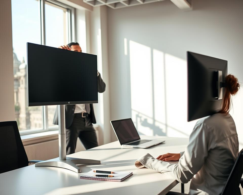 Monitor height setup